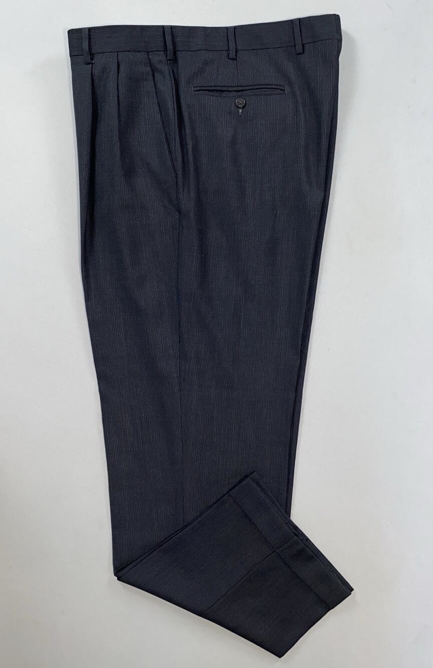 Zanella Italy Bennett Pleated/Cuffed Wool Dress Pants, Slacks. Pinpoint, 38X31